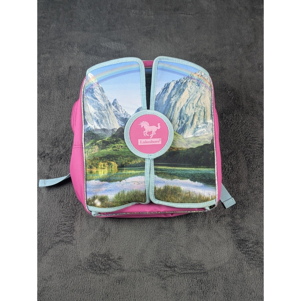 Lakeshore Fantasy Adventure Backpack Fold‎ Out Scene Unicorns Playset Horses